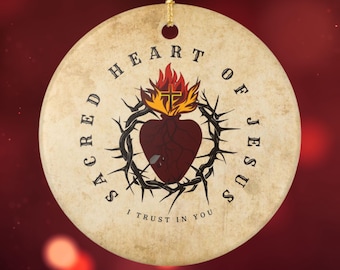 Sacred Heart of Jesus Ornament: Catholic Keepsake Gift, Holiday Decor