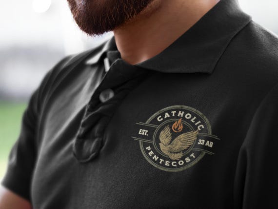 Camiseta polo La fe catolica comenzo en Pentecostes del ano 33 d. C. regalo del Dia