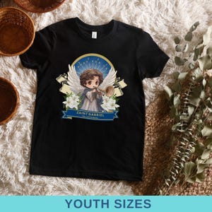 Saint Gabriel the Archangel, Catholic Youth Shirt, Confirmation Saint, Catholic Boy, First Communion Gift for Catholic Kids - Youth T-shirt