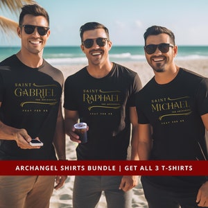 Saint Michael, Gabriel & Raphael the Archangels Bundle Shirt, Catholic Saint Feast Day Shirt, Catholic Gift - Catholic Shirt UNISEX