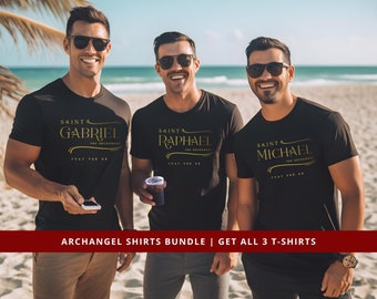 Saint Michael, Gabriel & Raphael the Archangels Bundle Shirt, Catholic Saint Feast Day Shirt, Catholic Gift - Catholic Shirt UNISEX