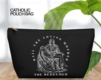 Hail the Loving Mother of the Redeemer, Virgin Mary Rosary Pouch, Veil Pouch, Church Bag, Catholic Gift, Confirmation Gift-Catholic Pouch