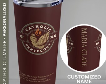 CUSTOMIZABLE One True Church Red Tumbler, Pentecost, Catholic Dad and Mom Tumbler, Catholic Teacher Tumbler 20oz Gift  Catholic Tumbler