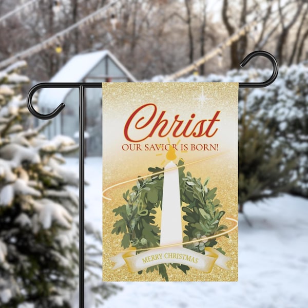 Banner «El Salvador ha nacido», Banner de Adviento navideño católico, Decoración parroquial, para iglesias y hogares