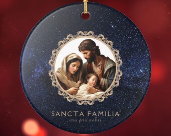 Sancta Familia Ornament: Catholic Holy Family Christmas Keepsake