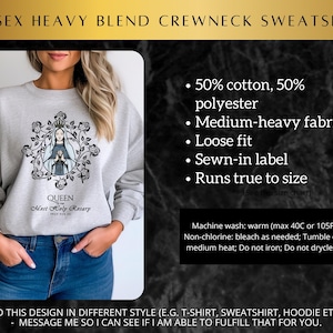 Floral Queen of the Most Holy Rosary Sweatshirt, Mother of God ...