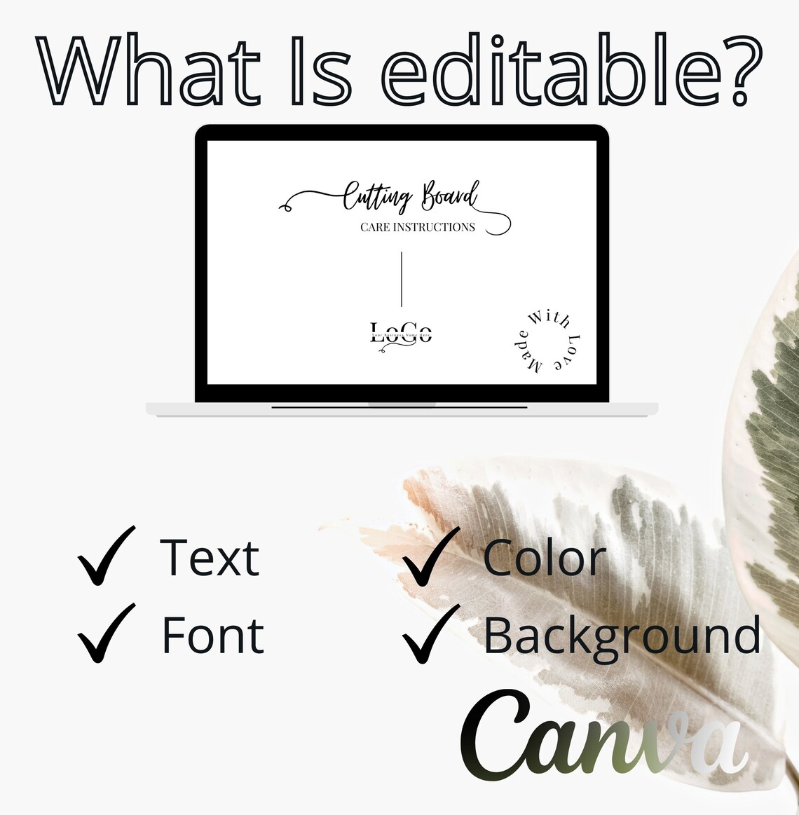 Cutting Board Care Card Canva Template Printable Cutting Board Care