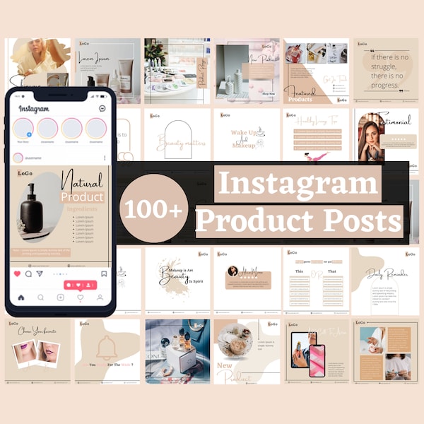 100 + Product Social Media Template – Beauty Salon _ Skincare Template – Cosmetic Products – Ig Templates – Price List template