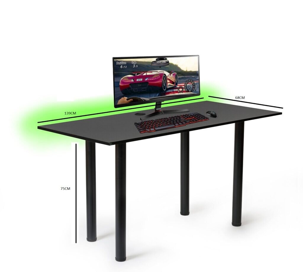 Gaming Desk PRO LED Computer Desk Table Grommet for Cables Etsy