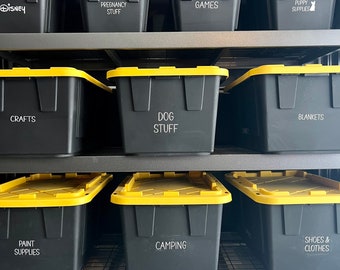 Labeling Our Garage Storage Bins - Organized-ish