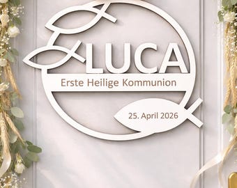 Kranz Kommunion | Loop Kommunion | Kranz Taufe | Kranz Kommunion aus Holz | Kommunionsgeschenk | Kommunion Mitbringsel | Taufgeschenk