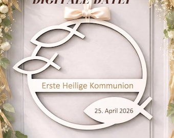 File per la Comunione tagliato al laser | File per il Battesimo con pesci tagliato al laser | File SVG per la Comunione con pesci | File per il Battesimo | File per la Comunione | File per il Battesimo laser | Pesci