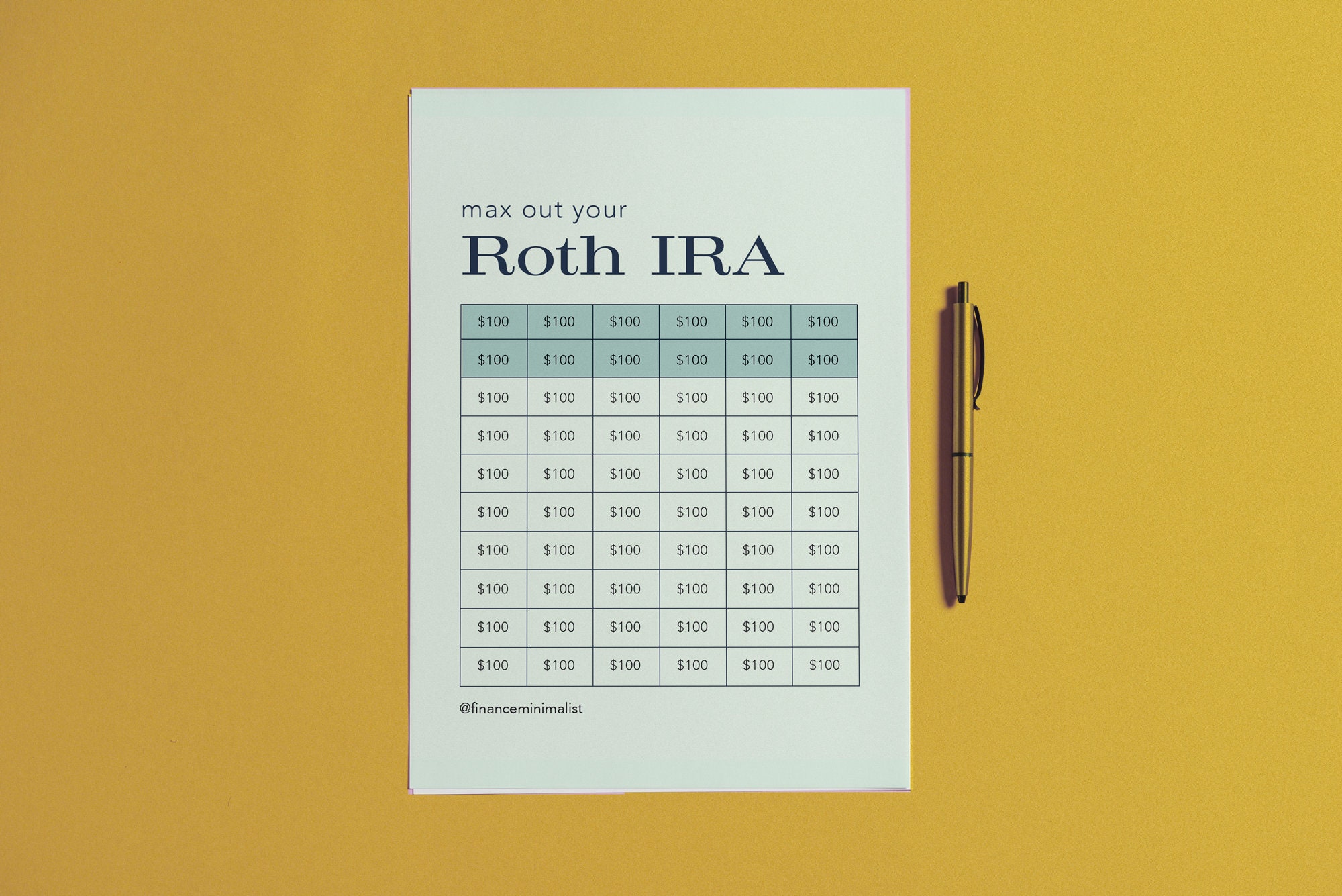 Max Out Your Roth IRA Tracker 6k Savings Investments Etsy
