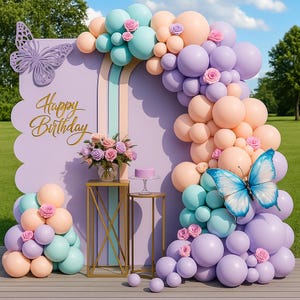Elegant Birthday Balloon Arch for Girl Baby Shower - Lavender & White Balloon Garland Kit – 1st Birthday, Bridal Shower Party Decor