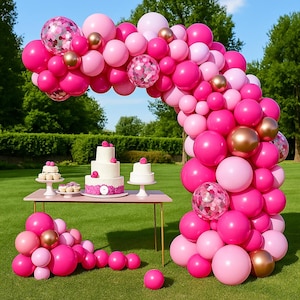 Pink and Rose Gold Balloon 105 PCS Garland Kit - Birthday Party Arch, Baby Shower Decor, Bridal Shower Backdrop, Girls&#39; Party Balloons
