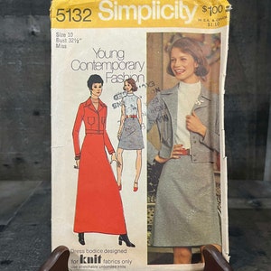 Simplicity 5132 Miss Vestido y Chaqueta Vintage Patrón de costura