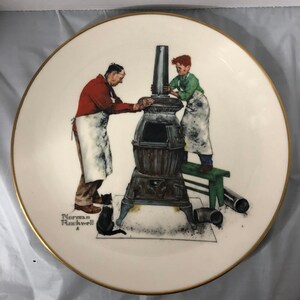 Norman Rockwell Fall The Coal Season&#39;s Coming Plate