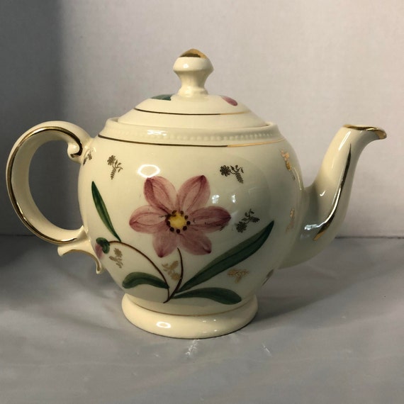 Vintage Shawnee Pottery Pink Flower Teapot Etsy