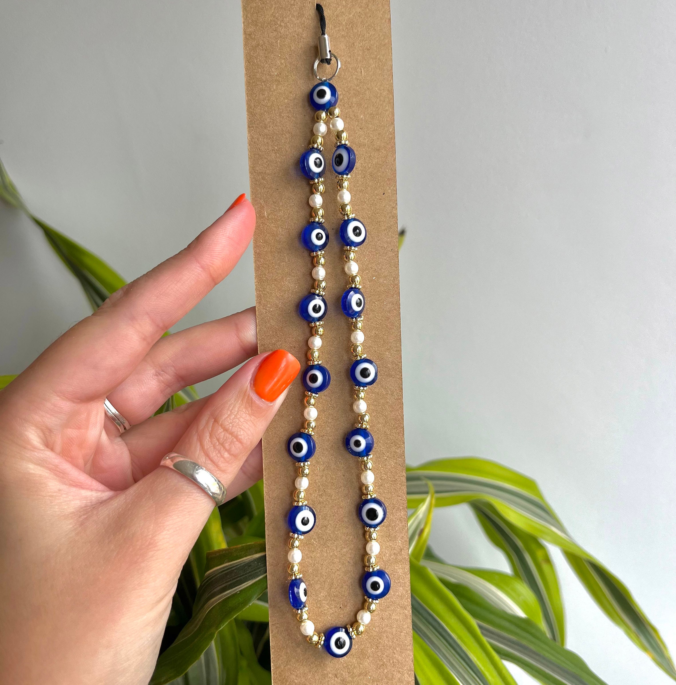 Evil Eye Phone/digital Camera Strap | Beaded Safety Strap