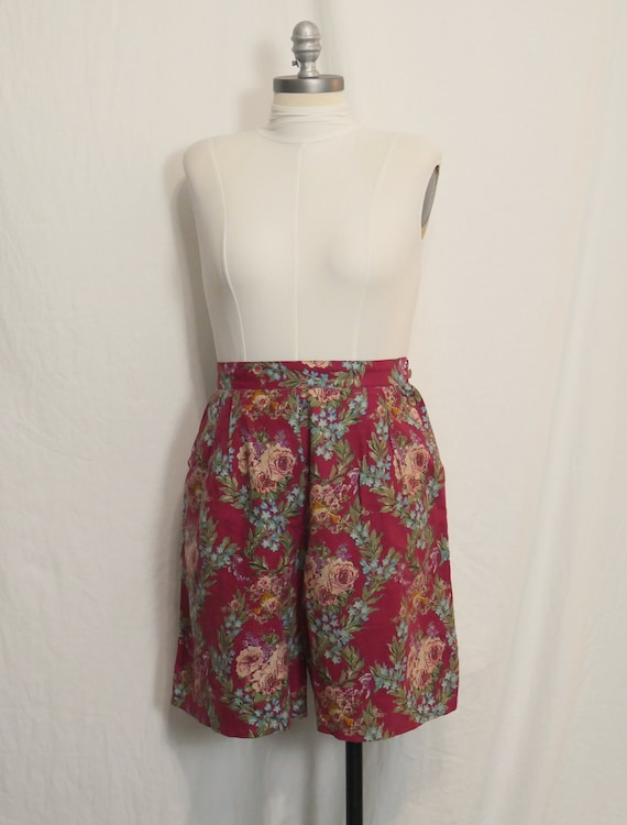 Talbots Red Floral Print Shorts