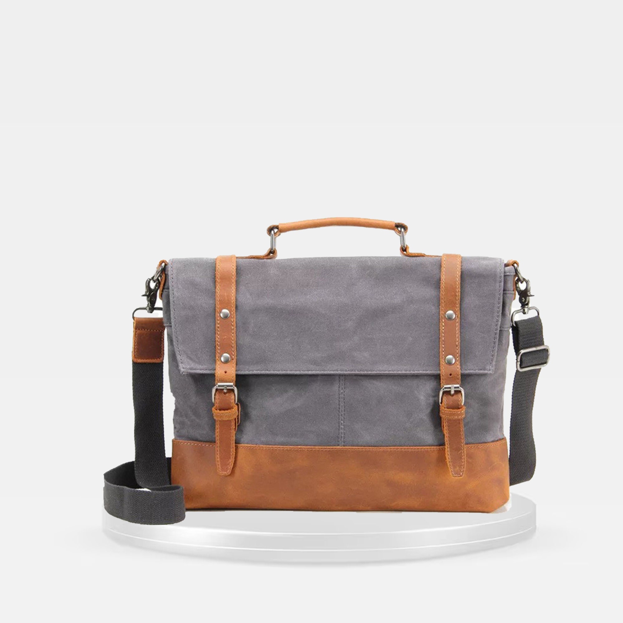 Canvas Men Briefcase Working Travel Laptop Bag Canvas Retro Style Men's