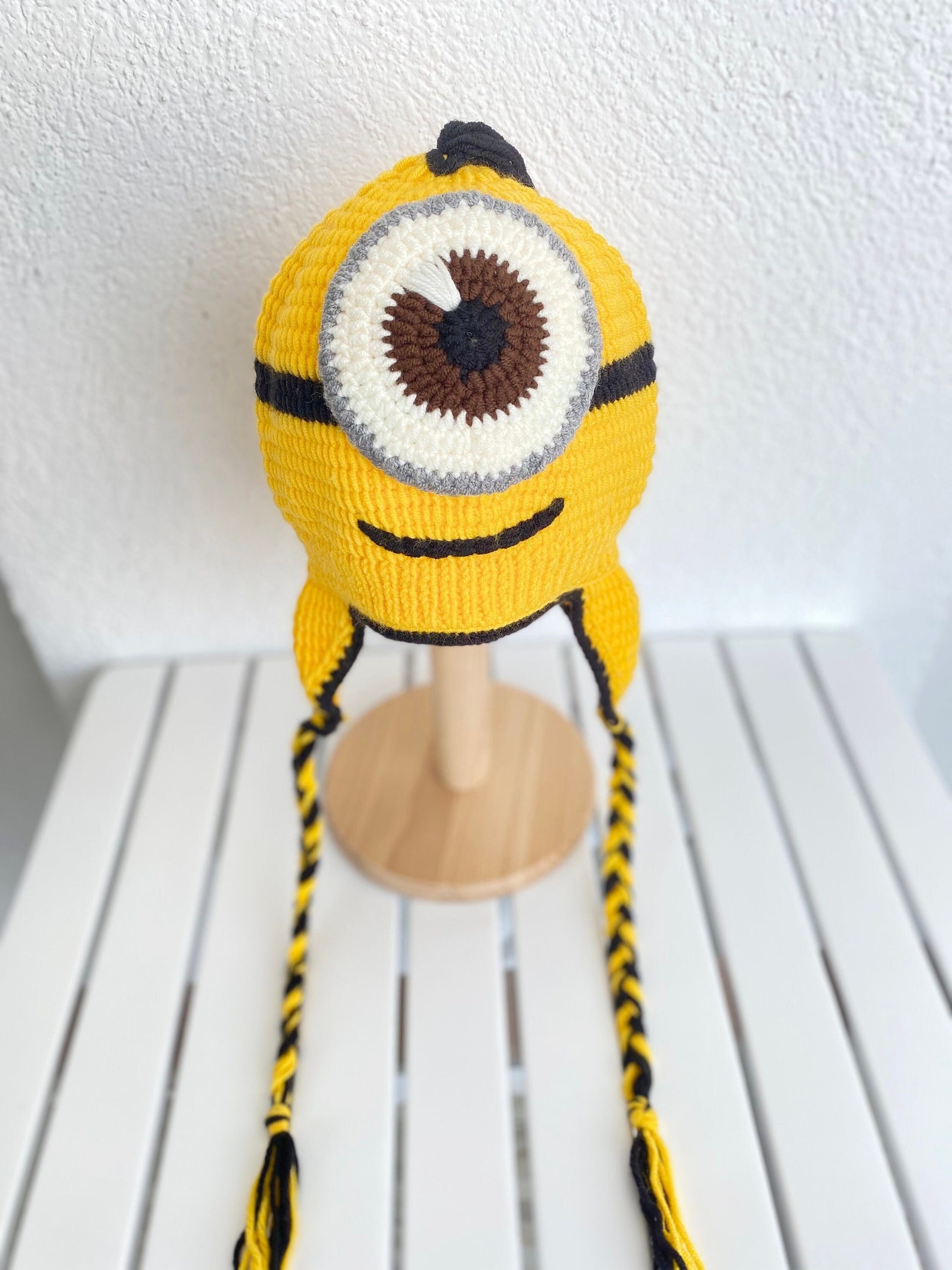 Crochet Hat/ Handmade Plankton Hat/ Gift for Kids/ Ear Flap/ Etsy UK