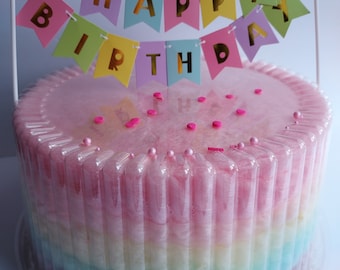 11&quot; Sugarpops Cotton Candy Rainbow Cake aka Unicorn Fur | Sweet 16 | Vegan | Certified Home Kitchen