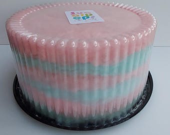 11&quot; Sugarpops Cotton Candy Baby Shower Cake | Gender Reveal | Vegan | Certified Home Kitchen