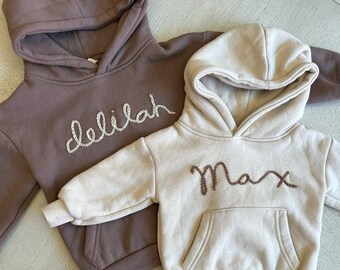 Toddler Hand Embroidered Sweatsuit | Kids Personalized Name Sweatshirt | Personalized Toddler Gift | Gift For Toddler