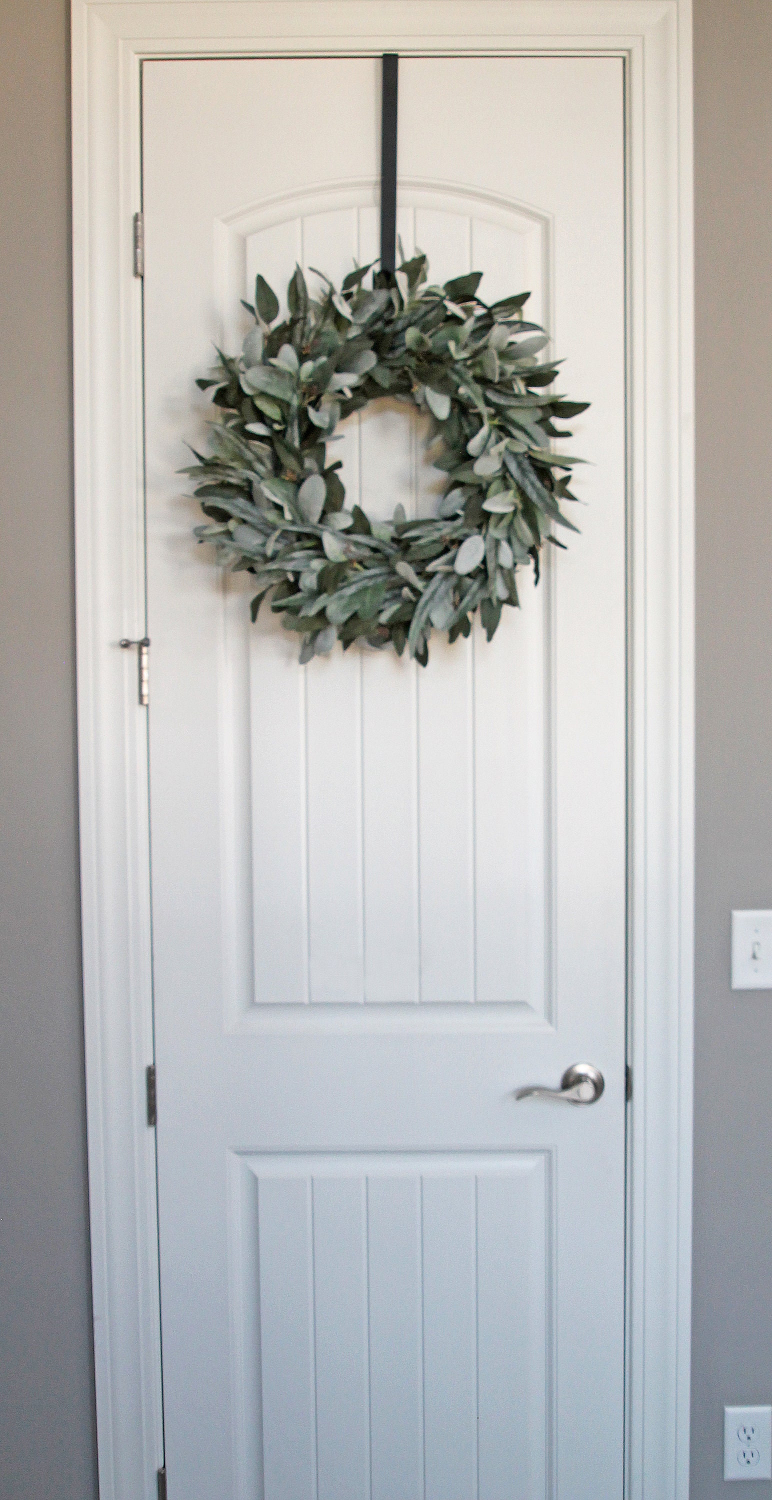 Eucalyptus and Lamb's Ear Wreath for Front Door, Year Round Greenery ...