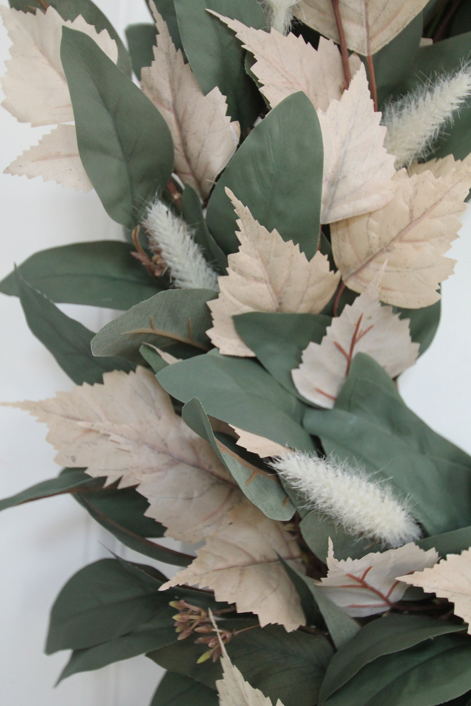Fall Wreath for Front Door, Eucalyptus Aspen Leaf Bunny Tail Autumn ...