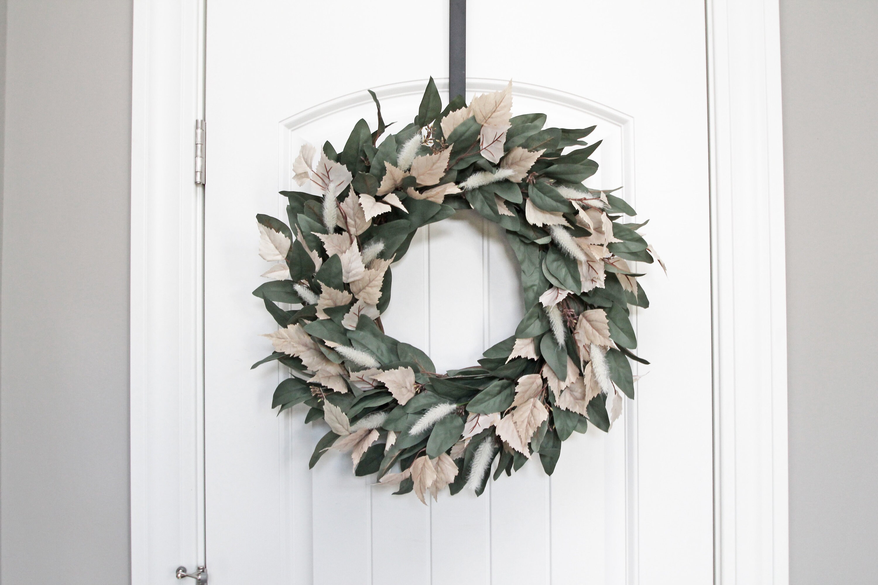 Fall Wreath for Front Door, Eucalyptus Aspen Leaf Bunny Tail Autumn ...