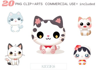 CATs cliparts, png with commercial license, for scrapbooking, card, crafts, stationery, stickers 08B