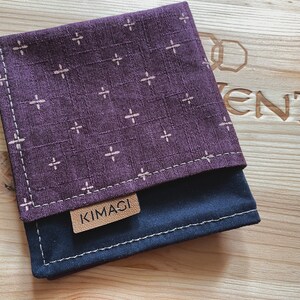 EDC Hank, Japanese cotton Purple, pocket square, handkerchief, handmade image 6