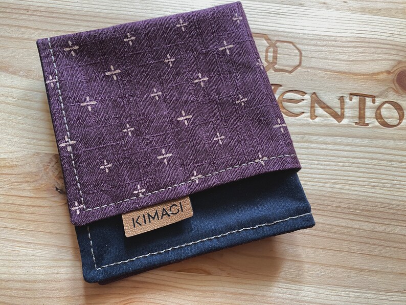 EDC Hank, Japanese cotton Purple, pocket square, handkerchief, handmade image 6