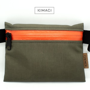 Borsa EDC "Cordura verde e arancione", idrorepellente, piccola borsa, accessorio organizer EDC, per esterni, art. 25-005