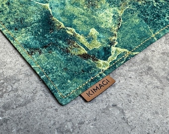 EDC Hank "Stone Look Green-Blue", zakdoek, handgemaakt, artikelnummer 25-242