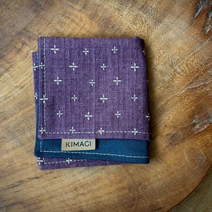 EDC Hank, Japanese cotton Purple, pocket square, handkerchief, handmade image 5