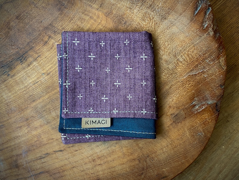 EDC Hank, Japanese cotton Purple, pocket square, handkerchief, handmade image 5