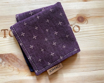 EDC Hank, Japanese cotton "Purple+", pocket square, handkerchief, handmade