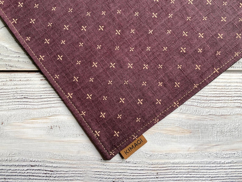 EDC Hank, Japanese cotton Purple, pocket square, handkerchief, handmade image 2
