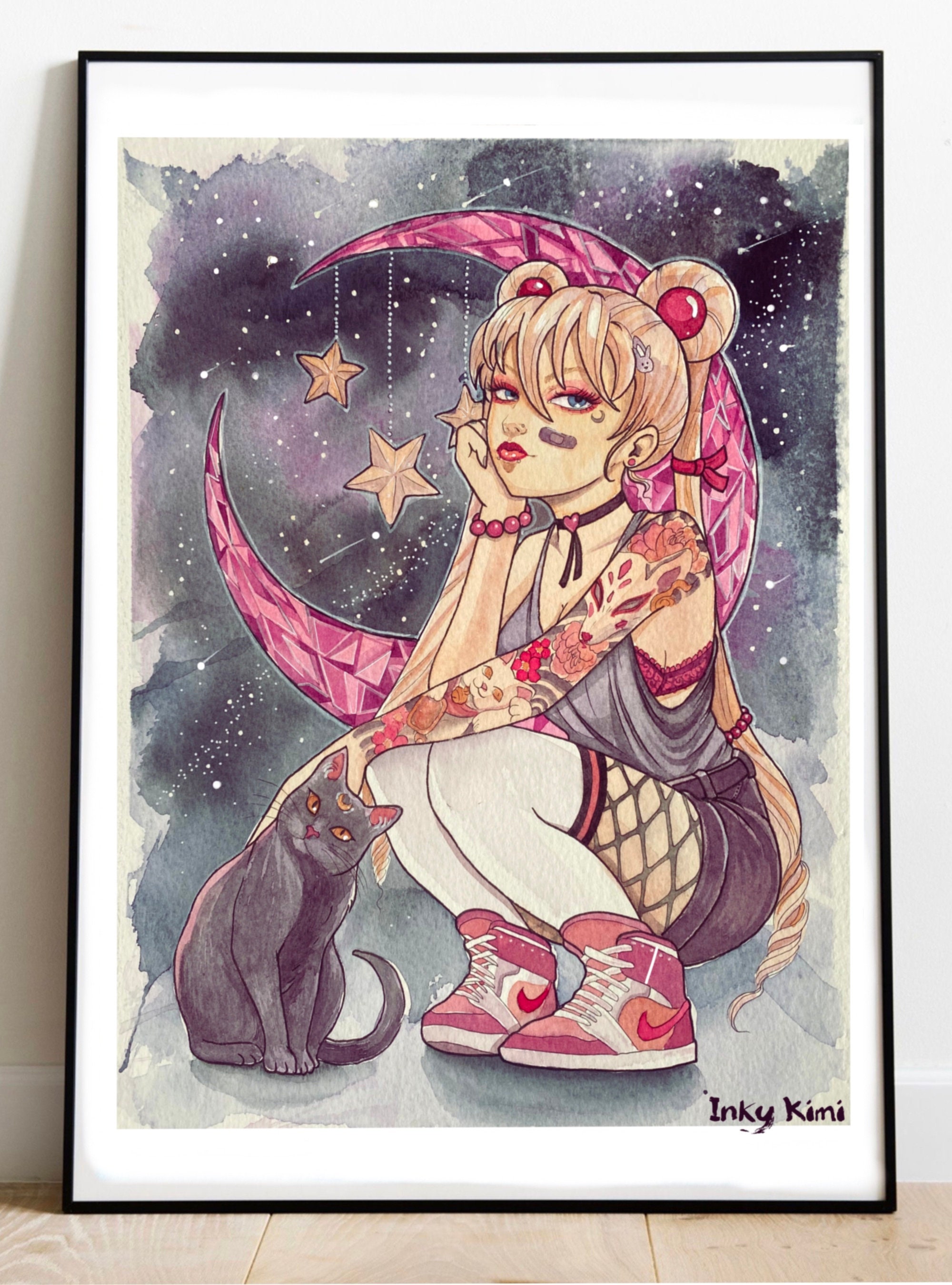 Sailor Moon Fan Art. Watercolour. Print. Tattoo. Sailormoon. - Etsy