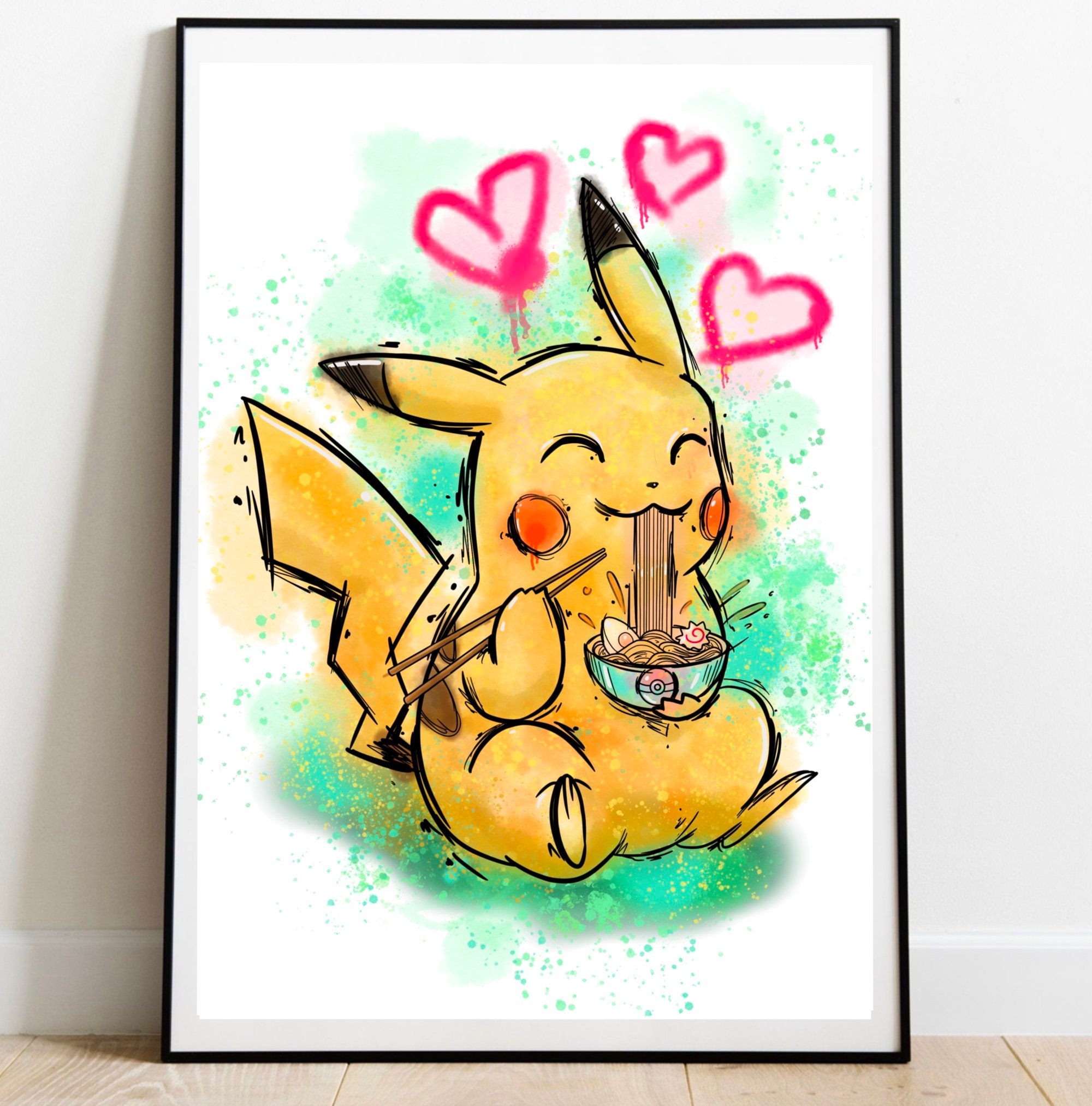 Set of 3 Watercolour Pokemon Prints. A4. Kids room decor. Pokemon