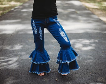 Toddler Ruffle Jeans - Etsy
