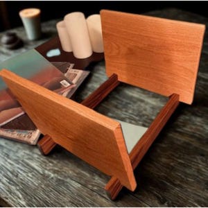 ビニールレコードスタンド | 環境に優しいLPレコード収納ラック | 蜜蝋仕上げ | 卓上レコードディスプレイ