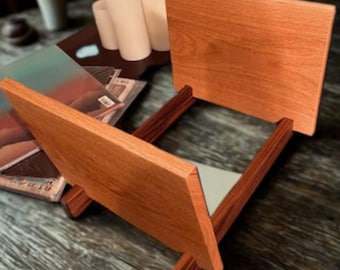 Soporte para discos de vinilo/Estante ecológico para guardar LP/Acabado en cera de abeja/Exhibidor de discos de sobremesa