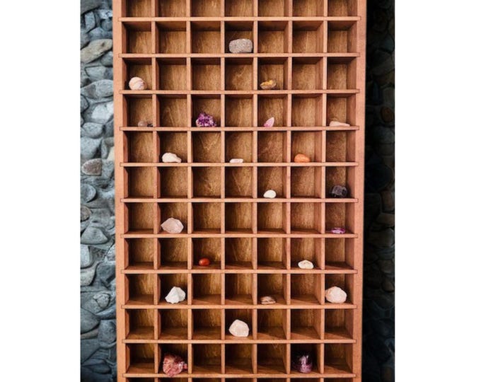 Organize in Style: Unique Rock Collection Shelf with Cubbies for Crystal Lovers