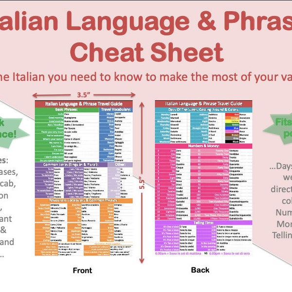 Italy Language & Phrase Travel Guide: A guide to navigating your Italian vacation