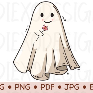 Kawaii süßes Gespenst PNG, Gespenst SVG, Cartoon Gespenst Clipart, Gespenst Vektor, Gespenster SVG, süße Halloween Cliparts, gruselige SVG, Sublimation Designs