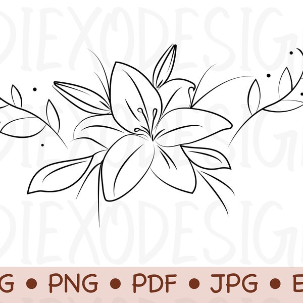 Aesthetic Lily PNG, Water Lily SVG, Lily Clipart, Lily Vector, Lily Flower Svg, Lily Flower Png, Lily Design, Flower Clipart, Cricut Designs